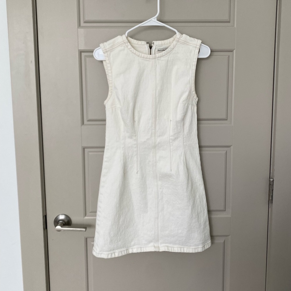 Abercrombie Women’s Cream Shell Denim Mini Dress - Size XS Petite